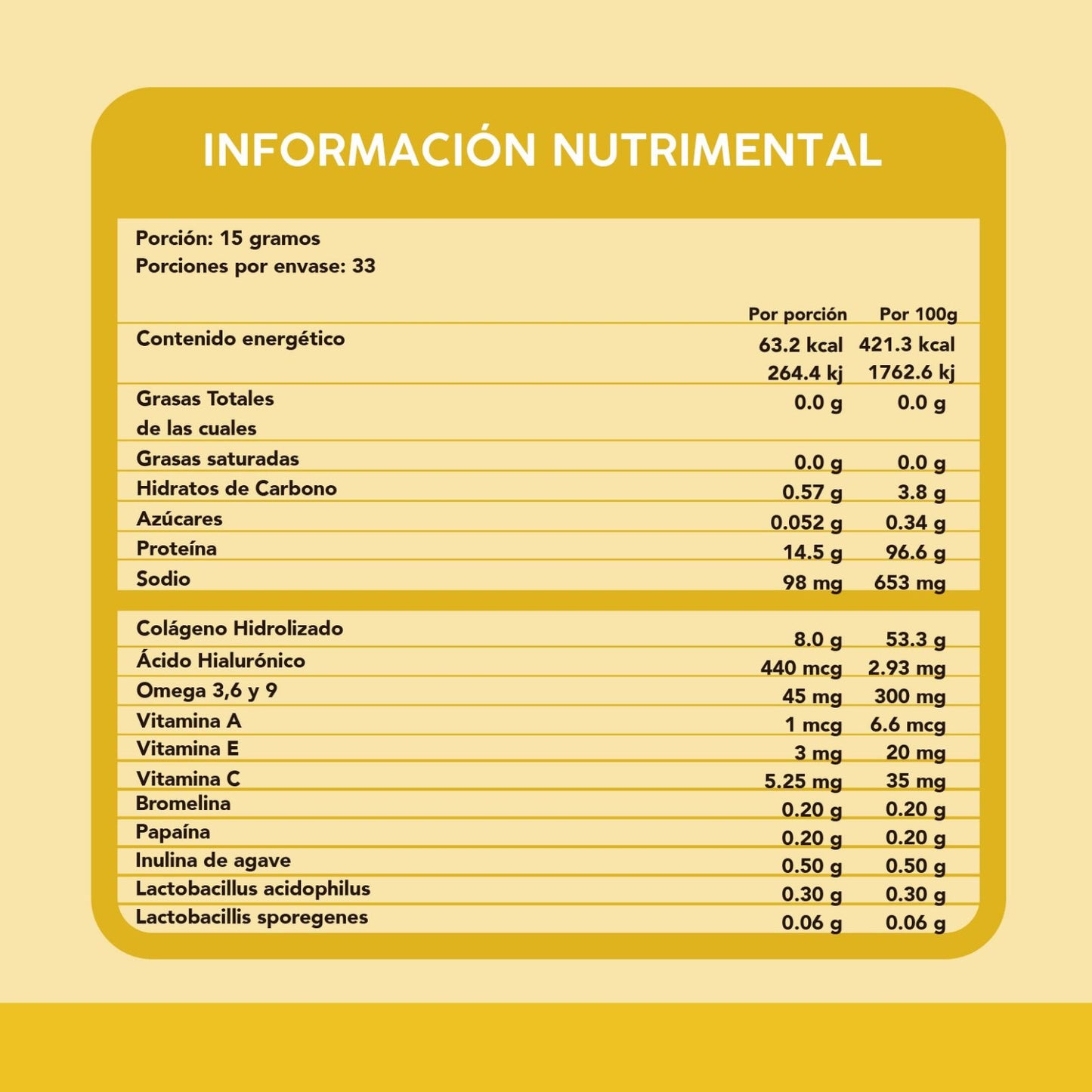 Colageno Hidrolizado + PROBIOTICOS Y ENZIMAS - 500 grs