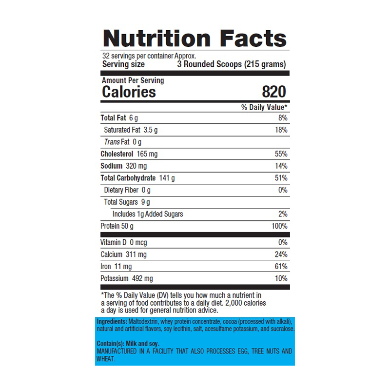 Bulk Muscle XL gainer - 15 lbs