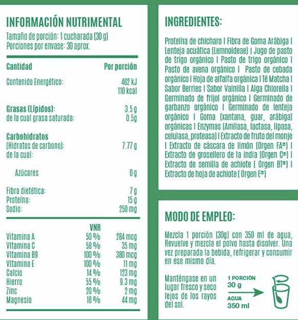 Parrot Proteina vegetal + verdes - 30 servicios