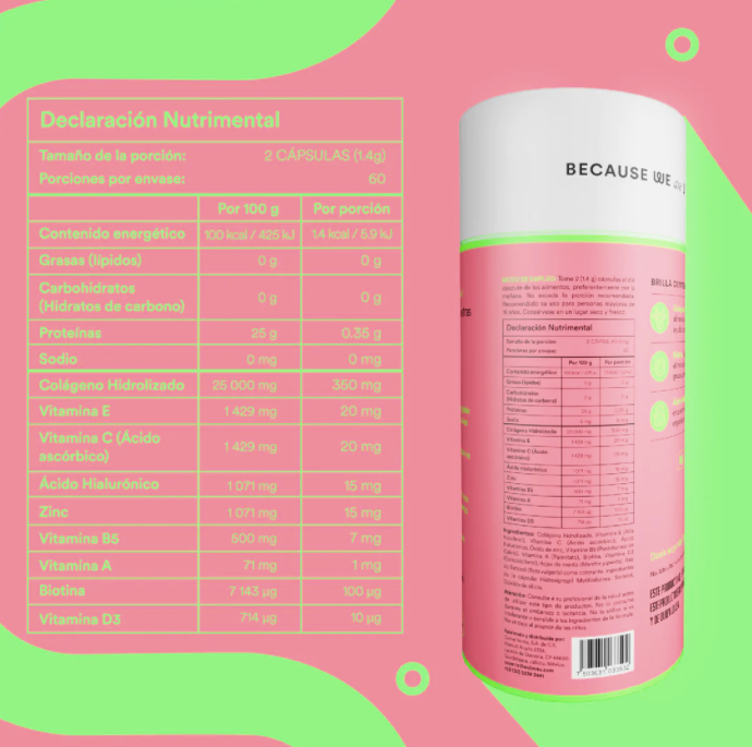 BRILLA Piel radiante + Uñas resistentes + Cabello brilloso - WU