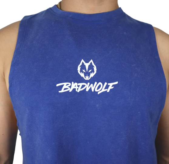 Tank Top Fitted Azul Deslavado - Bad Wolf