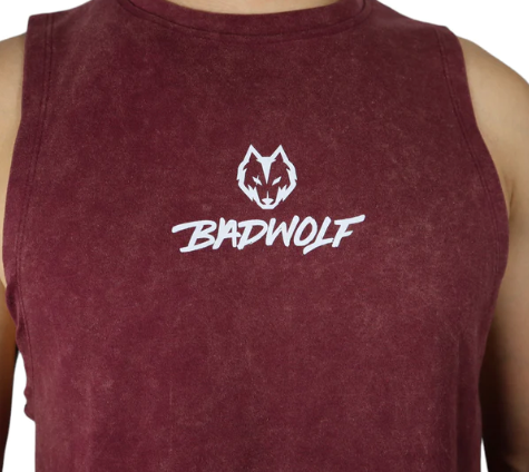 Tank Top Fitted Rojo Deslavado - Bad Wolf