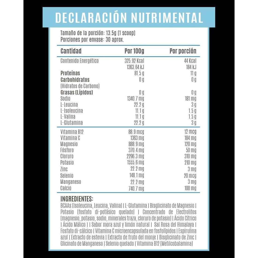 BCAAs & Glutamina - 30 servicios