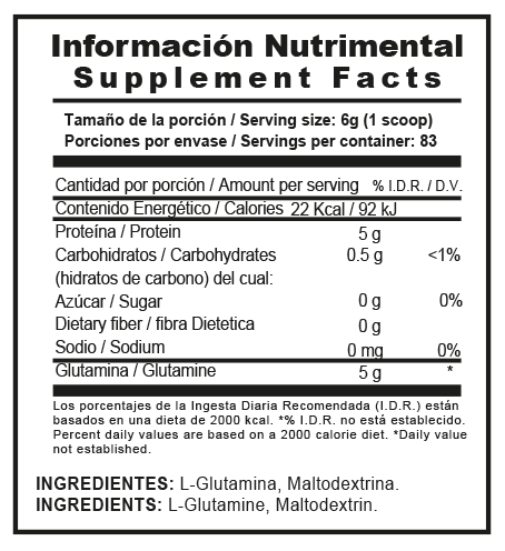 Glutamina - 500 gr