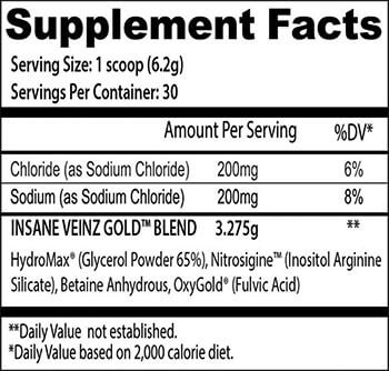 Insane Veinz Gold - 30 servicios