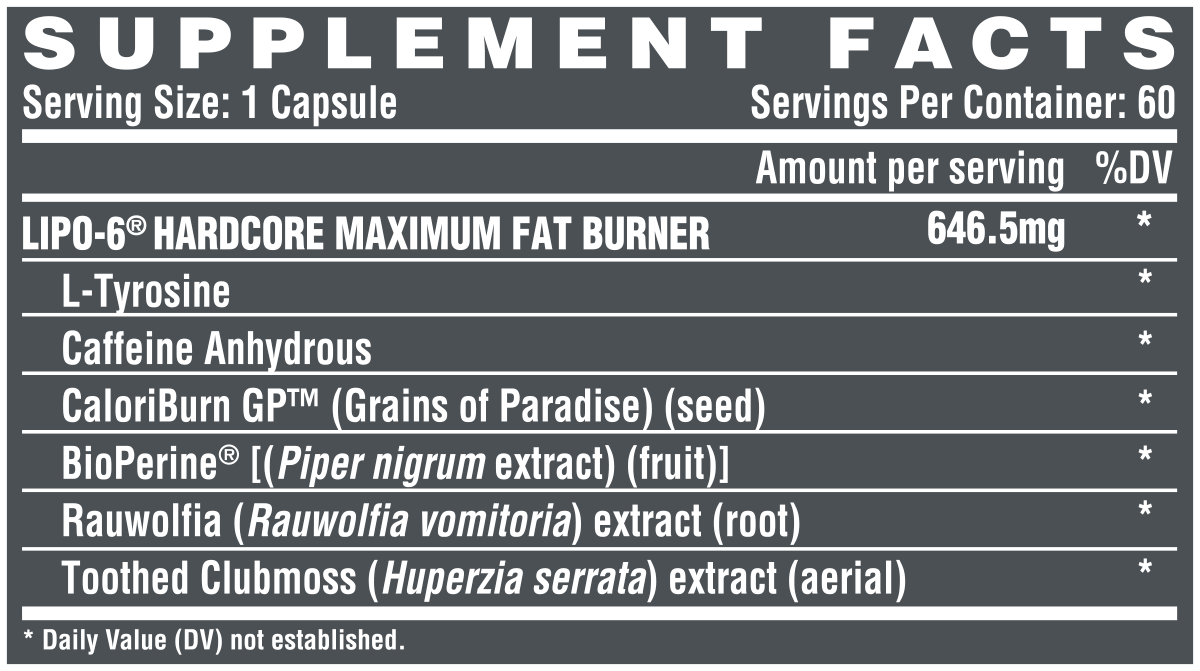 Lipo 6 Hardcore Warrior Series - 60 capsulas
