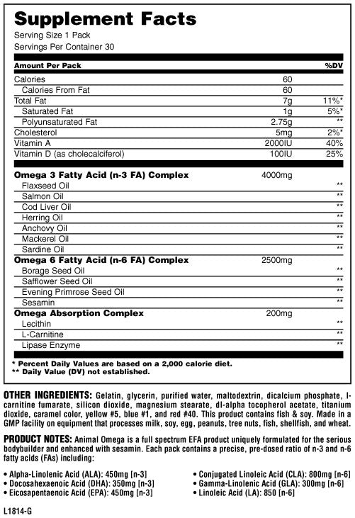 Animal Omega- 30 packs